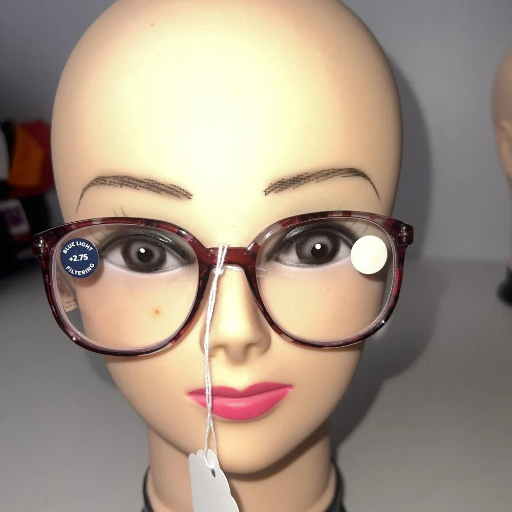 Peepers Manifest Reading Glasses +2.75 Red Tortoise Round Womens Blue Light NWT